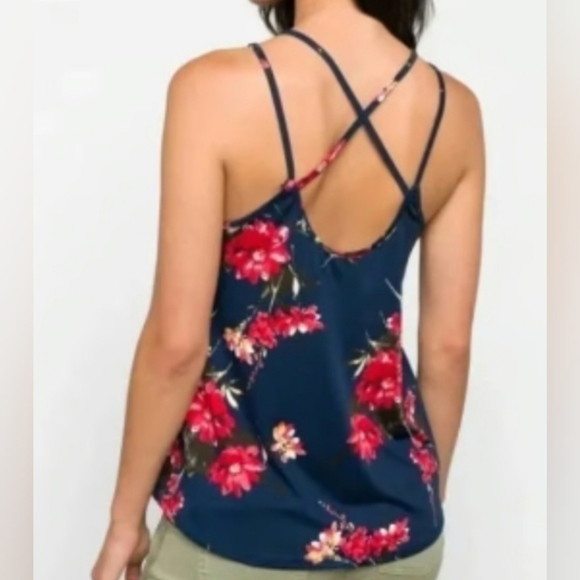 PAPERMOON BASIMA FOR STITCH FIX Women's 2X Crisscross Strap Floral Tank… - Picture 2 of 11